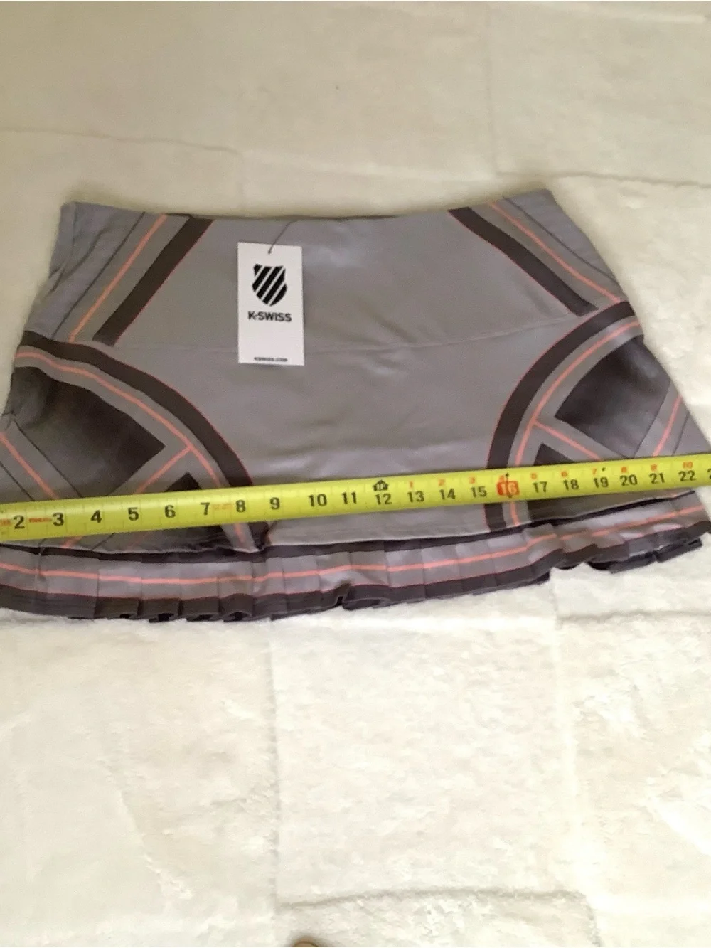 K-SWISS Grey/Pink Pleated Tennis/Pickleball Lightweight Airy & Stretchy Skort